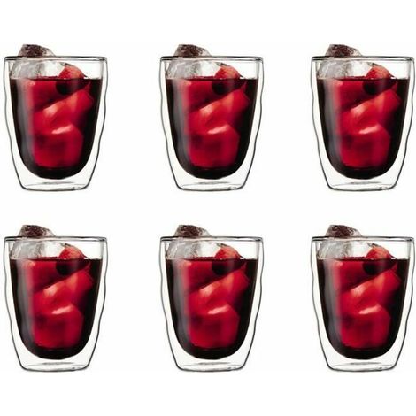Bodum Transparent Set mit 6 Borosilicat-Gläsern 350 ml