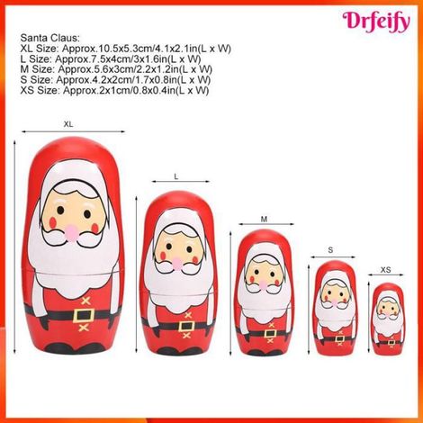 Poupées gigognes - - Grand Bonhomme de Neige 5pcs - Bois - Multicolore - Emboîtables déco Noël (1/5)