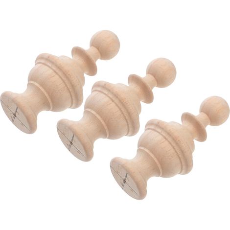 3pcs Embouts en Bois pour Poteaux de Lit et Décorations D'escalier en Bois Naturel Kaki Robustes et Fiables pour Villas et Artisanat DIY (1/5)