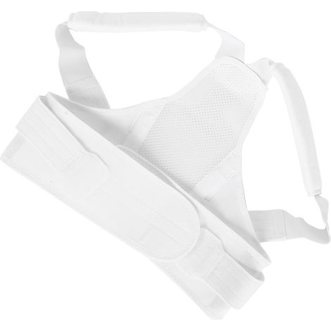 Correcteur de posture respirant, ceinture dorsale de maintien pour homme et femme, blanc, soutien des épaules et de la colonne vertébrale. (1/5)