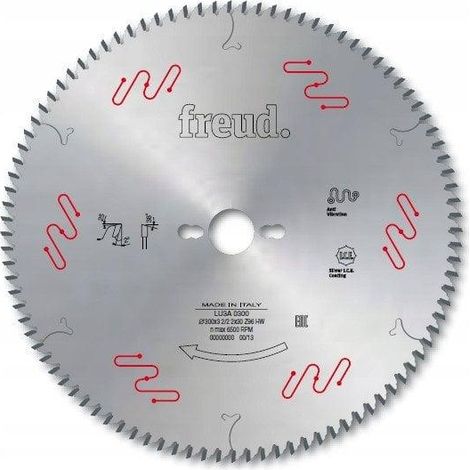 Lame de scie circulaire Ø300mm – F03FS05064 – 3,2mm épaisseur, 2,2mm largeur, Z96 dents, angle 38° – Pour panneaux revêtus – Freud