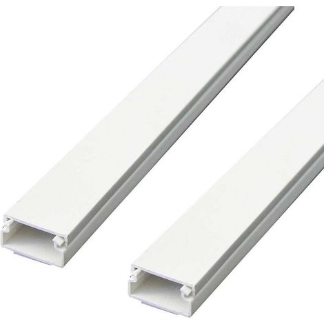 Trade Shop - SET MIT 2 1MT KLEBENDEN ELEKTRISCHEN KABELKANÄLEN AUS WEISSEM KUNSTSTOFF 20 X 10 MM - (1/5)