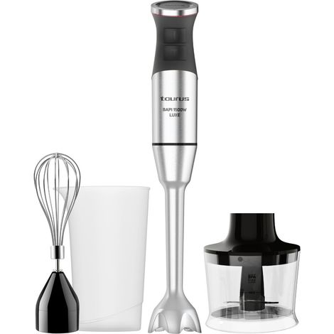 Mixeur Plongeant 1500W 20 Vitesses TURBO Lames Inox Cloche Anti-éclaboussures Ergonomique Sans BPA Compatible Lave-vaisselle Broie Glace 3 Accessoires (1/5)