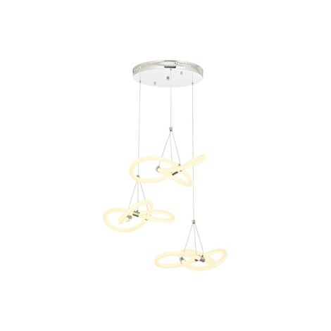 WellHome Lámpara de techo, metal, cromado, colección Bled, 100x50x50, casquillo 3 x LED 2100Lm Ma
