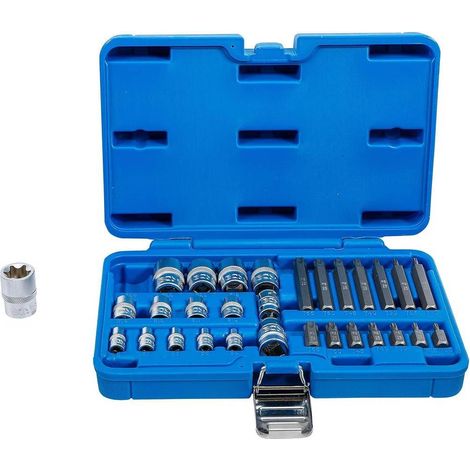 Jeu d Embouts et Clés à Douille 30 pcs - Profil E et T (Torx) - Polyvalent et Pratique pour Bricolage - D-Work