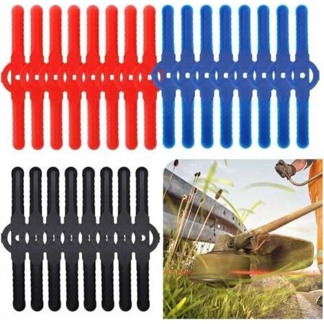 Lot de 24 couteaux de débroussailleuse rouge - Coupe-bordure en plastique - Outil de jardin - Lame de rechange pour coupe-bordure sans fil (rouge) (1/4)