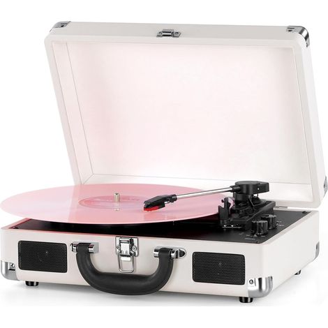 Platines Vinyle,Tourne-Disque Vinyle sans Fil Bluetooth Aves 3 Vitesses et Haut-parleurs intégrés, Gramophone Vintage Aves Sortie RCA et entrée AUX Incluse (1/5)