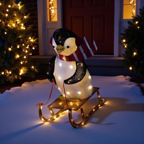 Light Up Skiing Penguin Decoration (1/2)