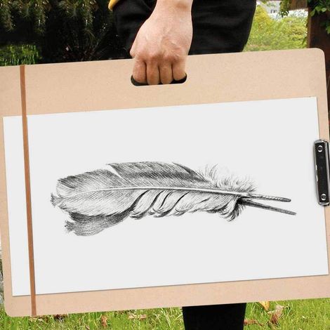 Sketch Tote Board, Planche à Croquis en Bois d'art Portable A3 A4 8K Papier 45 × 60cm étudiants Planche à Dessin pour Salle de Classe/Studio/Terrain (1/5)