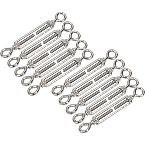 Crépine de Tendeur de Fil, 10 Pièces M6 Tendeur D'oeil et de Tendeur D'oeil 304 Crépine Tendeur de Corde en Acier Inoxydable (1/5)