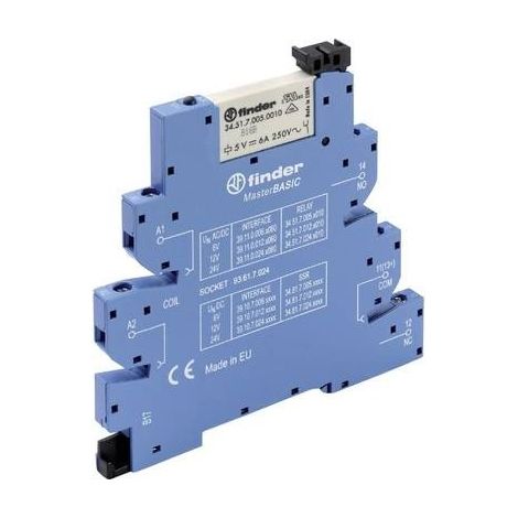 Finder 39.11.0.006.0060 Relè di accoppiamento 6 V/DC, 6 V/AC 6 A 1 scambio 1 pz. (1/2)