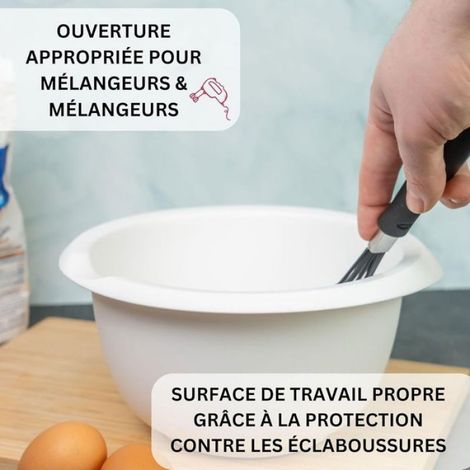 Bol de mélange avec verseur 1L - Matériau mélamine Lavable au lave vaisselle - Cuisine - Blanc (1/5)