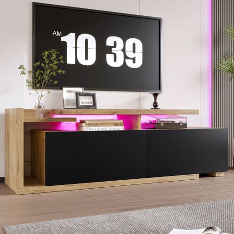 Meuble TV modulaire - meuble tv 134 cm - avec module mobile et éclairage LED - 134x40x45 cm (1/5)