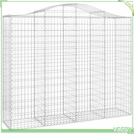 Panier de gabions - FAFEICY - 153398 - arqué - 200x50x160/180 cm - fer galvanisé (1/4)