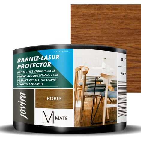 JOVIRA PINTURAS Vernice - Lasur protettiva opaca a base d'acqua. Protegge, decora e impreziosisce tutti i tipi di legno. (375 Millilitri, Rovere) (1/5)