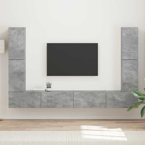 TV-Schrankset 8 pcs Beton Grau Holzwerkstoff (1/5)