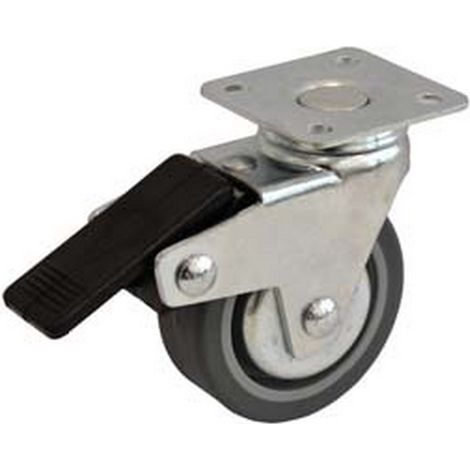 4PZ RUOTE GOMMA PIASTRA GIREVOLE DISCHI PARAFILI FRENO "220BISP" mm50x18