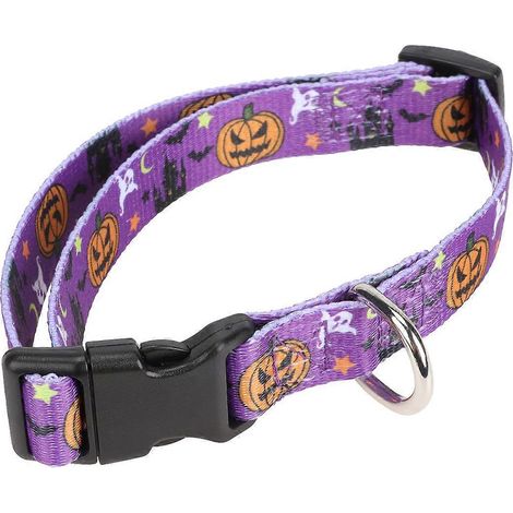 Collar para mascotas de Halloween, color morado, 1 unidad, poliéster ligero y duradero. (1/5)