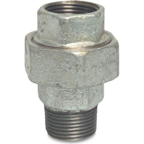 Gewindefitting Temperguss Verschraubung Typ Flach 3/4" IG x 3/4" AG (1/2)
