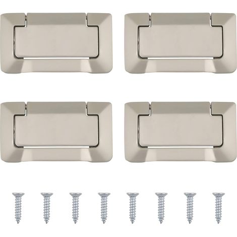 4-teiliges Set Schubladengriffe aus Nickel, verdeckte Griffe, Material: Zinklegierung, geeignet für Schrankschubladen. (1/4)