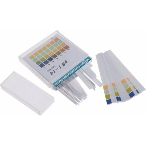 Bandelettes de test pH 0-14 : mesurez la valeur du pH de l'échantillon. Bandelettes de test pH 100 (1/4)