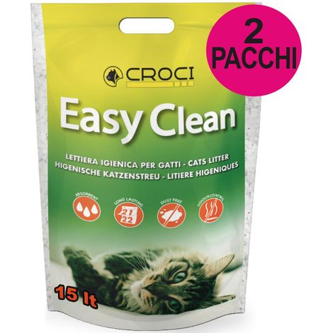 Litière anti-odeur Easy Clean 2 paquets de 15 litres chacun