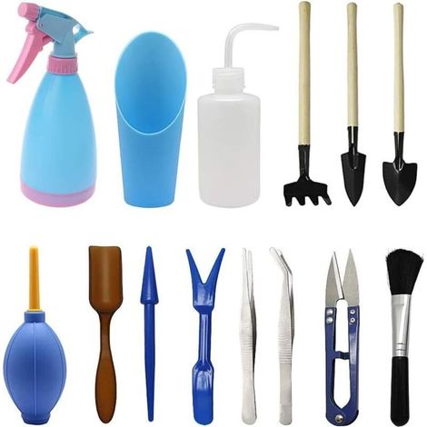 Ensembles d'outils de jardin, ensemble d'outils de jardin de 14 pièces pour succulentes de jardin, ensemble d'outils de jardin avec sécateur, mini râteau et coupe-feuilles - RWJardin › Jardinage › Out (1/5)