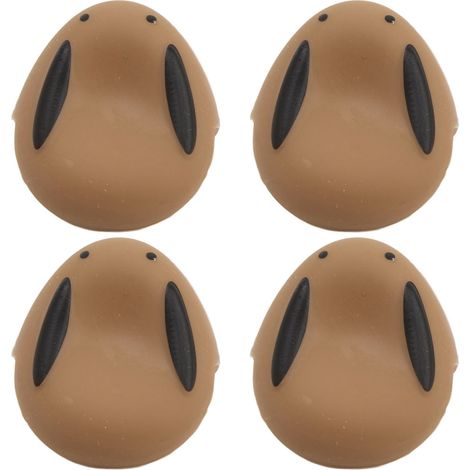 Lot de 12 protections d'angle en forme de lapin pour la sécurité des enfants et la protection des coins de meubles (couleur café). (1/5)
