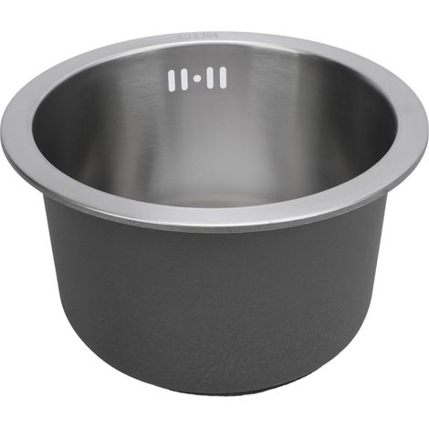 Évier de Cuisine, éviers de Cuisine évier de Cuisine en Acier Inoxydable évier de Cuisine à Cuve Unique avec Crépine Mini Rond pour la Cuisine à la Maison en Plein Air (Nano Noir) (1/5)