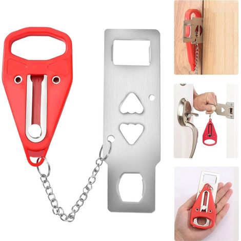 Fermeture Entrebailleur De Verrou Serrure Loquet Porte Portable Hotel Coulissante D'EntréE Bloque SéCurité Portes Verrous (1/5)