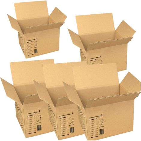 5 Stück Umzugskartons 41x41x41 cm  Widerstandsfähig und Vielseitig für Verpackung und Lagerung