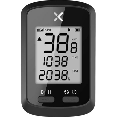 XOSS G - Ordinateur de vélo GPS, compteur de vélo et compteur kilométrique sans fil Bluetooth, rechargeable, moniteur de vélo VTT avec écran LCD de rétroéclairage automatique, étanche IPX7 pour tous l (1/5)
