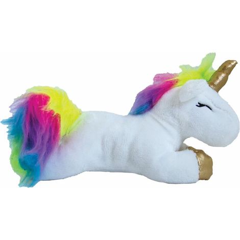 Licorne en peluche blanche et dorée, 15 cm