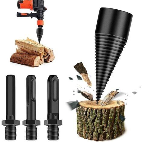 Foret de Fendage de Bois 42mm, conique multifonction, avec 3 poignées (carré/rond/hexagonal), pour machine à bois (1/5)