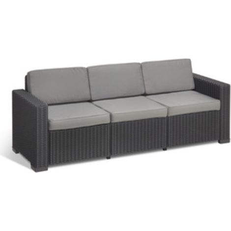 ALLIBERT CALIFORNIA DIVANO 3 P C/CUSCINI GRAPHITE- 1,0 pz
