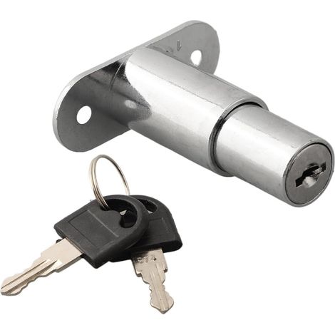 Verrou à piston poussoir en alliage de zinc de 19 mm de diamètre pour armoire avec 2 clés pour porte coulissante, tiroir, armoire (32 mm) (1/5)