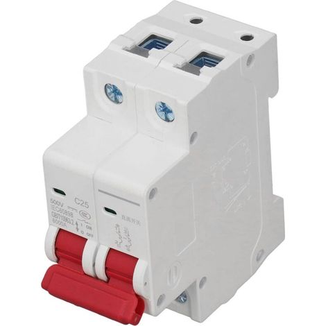 2-poliger 6000-A-Mini-Gleichstrom-Leistungsschalter für DIN-Schienenmontage, Photovoltaik-Schutz, pneumatischer Schalter 25 A DC 500 V