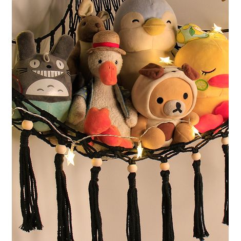 Rangement d'angle pour hamac en peluche - Organisateur en filet pour hamac à jouets avec lumière LED - Hamac (1/4)