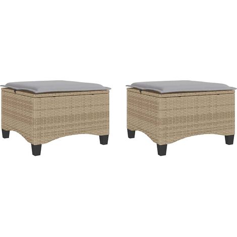Maison Exclusive - Sgabelli Giardino con Cuscini 4pz Beige 55x55x36 cm Polyrattan
