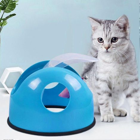 SCSYV Haustierkatze – 360° drehbares interaktives Spieltablett mit Maus, mintblaue Katzenfarbe (1/5)