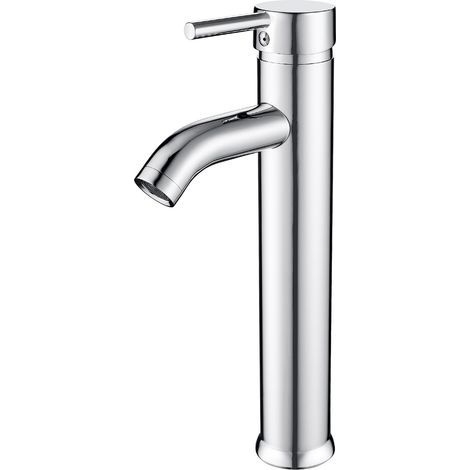 Bathroom Faucet Tall, Single Lever Basin Mixer Tap for Sink, Hot and Cold Adjustable Bathroom Basin Mixer Tap, Chrome (1/5)