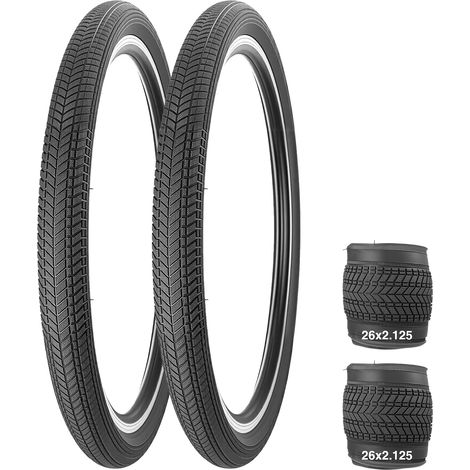 2PSC 57-507/57-559 Pneu de vélo pliable 24/26 x 2,125 pouces Compatible avec VTT enfant Vélo de ville, BMX, vélo de plage (1/5)