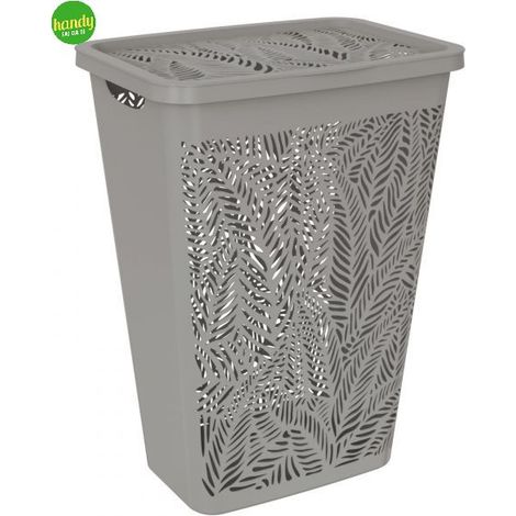 Portabiancheria jungle 55 lt, in plastica, 41,5x34xh.59 cm, colore tortora (1/2)