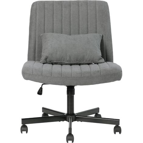 Chaise de bureau moderne pour bureau à domicile – chaise pivotante réglable en hauteur sans accoudoirs avec roulettes silencieuses et coussin rembourré – élégante chaise de bureau en tissu pour bureau (1/5)