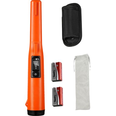 Mophorn Metalldetektor-Pinpointer, IP68 wasserdicht, 4,5 Zoll Erkennungstiefe, LCD-Display, 3 Modi, mit Holster und 9-V-Batterie, ideal für Schatzsuche