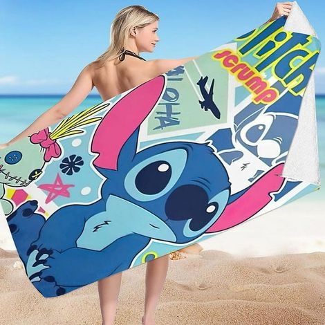 Serviette de plage Stitch Disney Lilo & Stitch, microfibre sèche-rapide ultra-absorbante, grand drap de bain sans sable, idéale voyage, grande taille