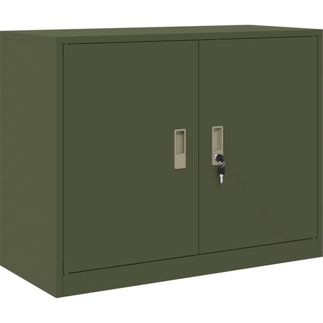 Aufbewahrungsschrank Olive Grün 90 x 40 x 70 cm Stahl vidaXL