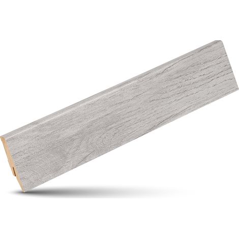 Plinthe Mega Chêne MDF filmé blanc 2400x16x58 mm