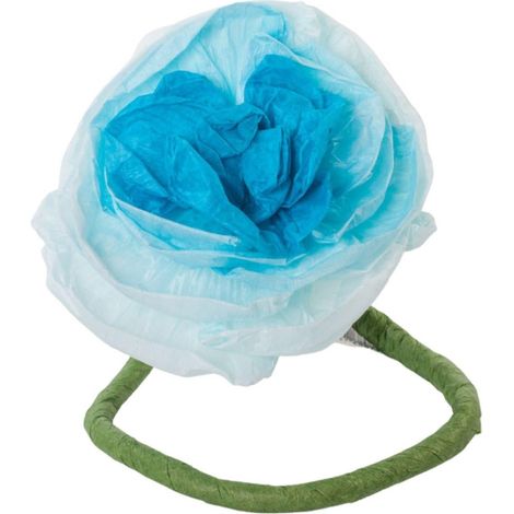 Fleur bleu ciel décorative en papier, H. 70 cm (lot de 10)