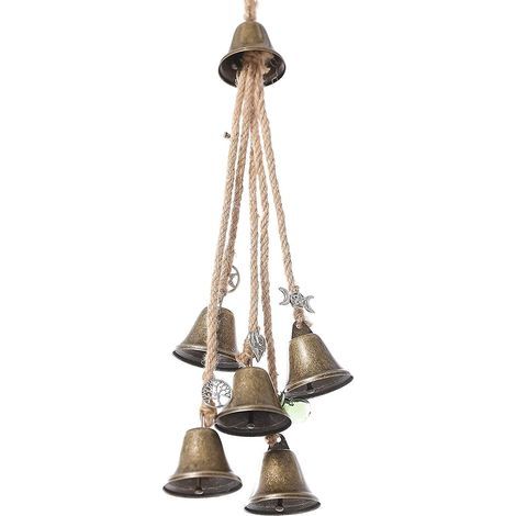 Cloches de sorcières, charme de protection de porte, énergies négatives claires magiques, attire les carillons éoliens positifs, boho ornements suspendus pour porche, jardin, fenêtre, métal (1/3)